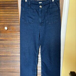 The Colette Crop High-Rise Wide-Leg Jeans by Maeve